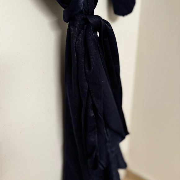 Navy Wrap Dress - Size 4 - Picture 3 of 5